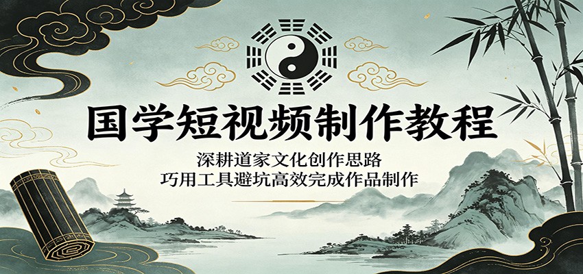 国学短视频制作教程：深耕道家文化创作思路，巧用工具避坑高效完成作品制作-送财鼠