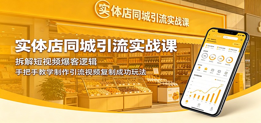 实体店同城引流实战课：拆解短视频爆客逻辑，手把手教学制作引流视频复制成功玩法-送财鼠