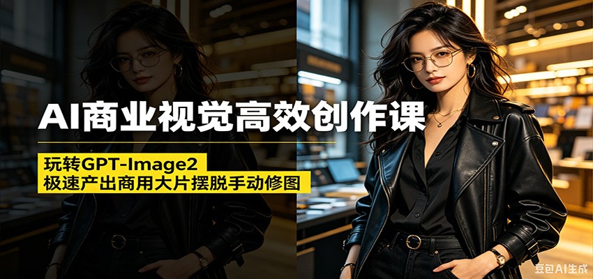 AI商业视觉高效创作课：玩转GPT-Image2，极速产出商用大片摆脱手动修图(更新)-送财鼠