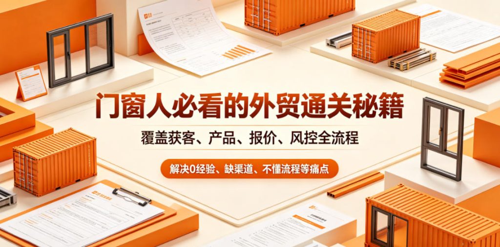 门窗人必看的外贸通关秘籍,块覆盖获客、产品、报价、风控全流程,解决0经验、缺渠道、不懂流程等痛点-送财鼠