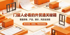 门窗人必看的外贸通关秘籍,块覆盖获客、产品、报价、风控全流程,解决0经验、缺渠道、不懂流程等痛点-送财鼠