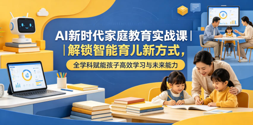 AI新时代家庭教育实战课｜解锁智能育儿新方式，全学科赋能孩子高效学习与未来能力-送财鼠