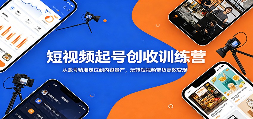 短视频起号创收训练营：从账号精准定位到内容量产，玩转短视频带货高效变现-送财鼠