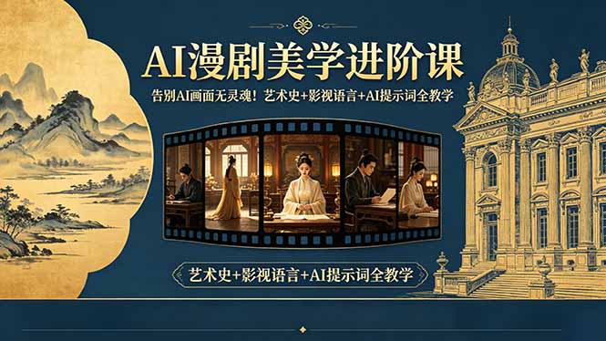 告别AI画面无灵魂!AI漫剧美学进阶课-更新,艺术史+影视语言+AI提示词全教学-送财鼠