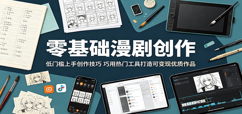 零基础漫剧创作：低门槛上手创作技巧，巧用热门工具打造可变现优质作品-送财鼠