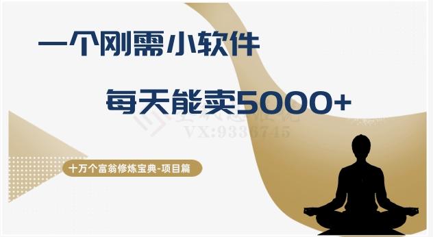 十万个富翁修炼宝典之17.一个刚需小软件，每天能卖5000+-送财鼠
