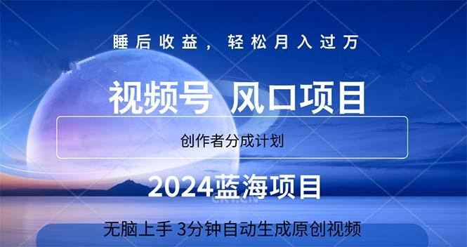 2024蓝海项目，3分钟自动生成视频，月入过万-送财鼠