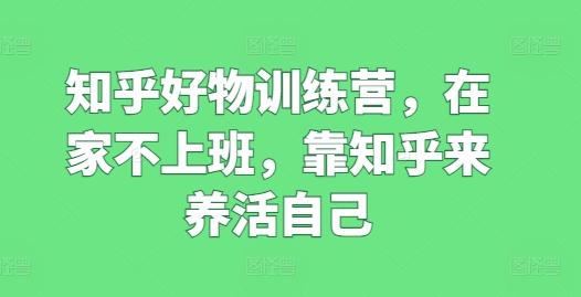 知乎好物训练营，在家不上班，靠知乎来养活自己-送财鼠