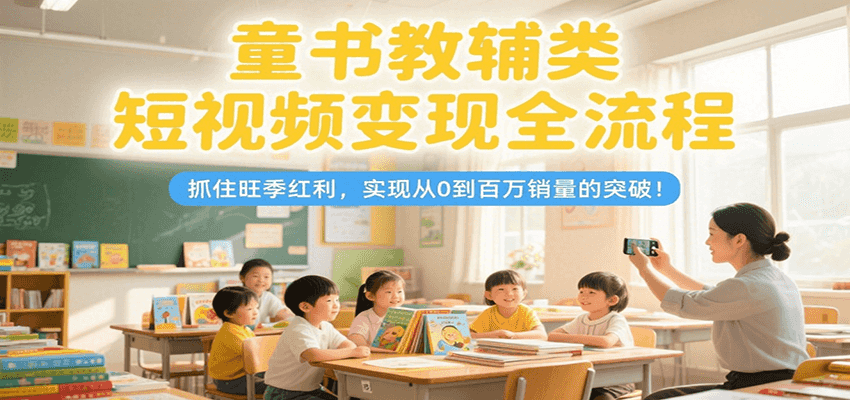 童书教辅类短视频变现全流程，抓住旺季红利，实现从0到百万销量的突破！-送财鼠