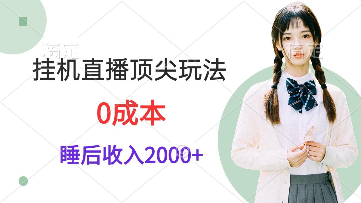 (9715期)挂机直播顶尖玩法，睡后日收入2000+、0成本，视频教学-送财鼠