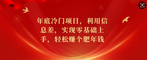 年底冷门项目，利用信息差，实现零基础上手，轻松赚个肥年钱【揭秘】-送财鼠