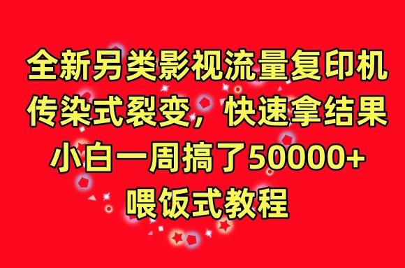 全新另类影视流量复印机，传染式裂变，快速拿结果，小白一周搞了50000+，喂饭式教程【揭秘】-送财鼠