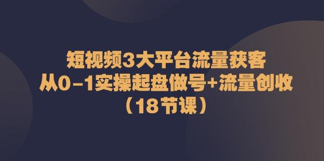 短视频3大平台流量获客：从0-1实操起盘做号+流量创收(18节课)-送财鼠