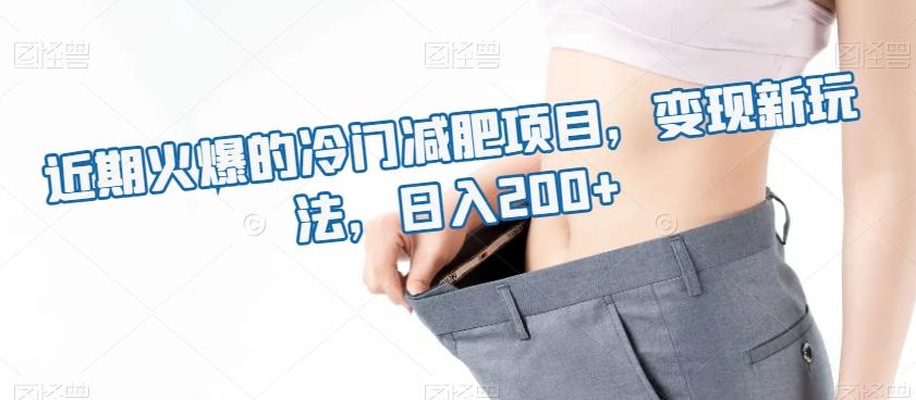近期火爆的冷门减肥项目，变现新玩法，日入200+-送财鼠