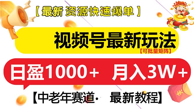视频号最新玩法 中老年赛道 月入3W+-送财鼠