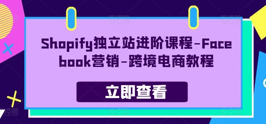 Shopify独立站进阶课程-Facebook营销-跨境电商教程-送财鼠