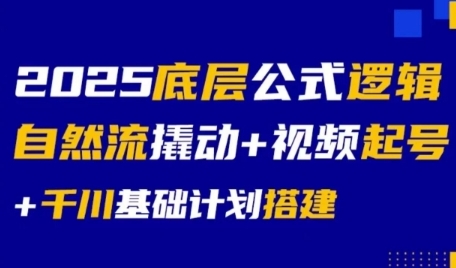 2025底层公式逻辑自然流撬动+视频起号+千川基础计划搭建-送财鼠
