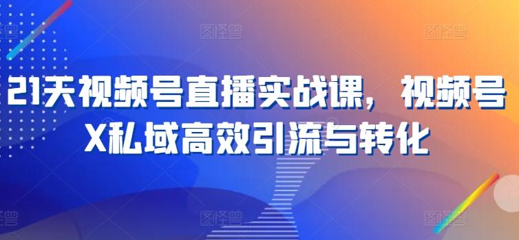 21天视频号直播实战课，视频号X私域高效引流与转化-送财鼠