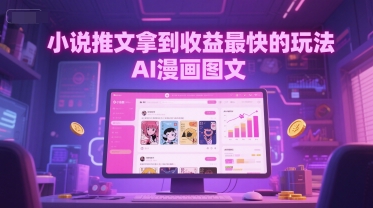 小说推文拿到收益最快的玩法，AI漫画图文-送财鼠