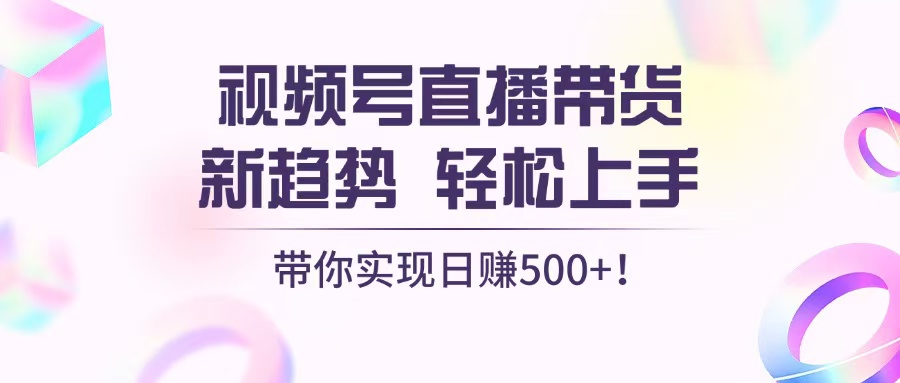 视频号直播带货新趋势，轻松上手，带你实现日赚500+-送财鼠