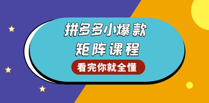 拼多多爆款矩阵课程：教你测出店铺爆款，优化销量，提升GMV，打造爆款群-送财鼠