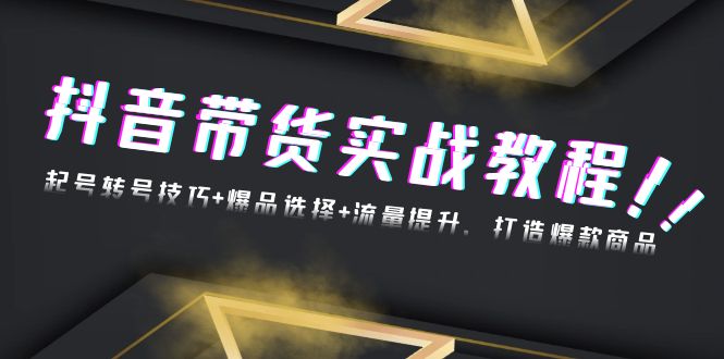 抖音带货实战教程：起号转号技巧+爆品选择+流量提升，打造爆款商品-送财鼠