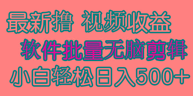 (9569期)发视频撸收益，软件无脑批量剪辑，第一天发第二天就有钱-送财鼠