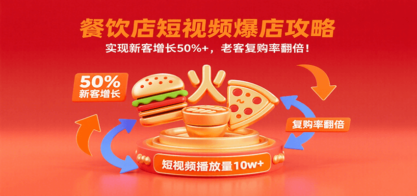 餐饮店短视频爆店攻略：实现新客增长50%+，老客复购率翻倍！-送财鼠