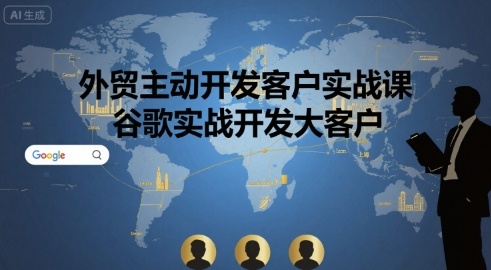 外贸主动开发客户实战课，谷歌实战开发大客户-送财鼠