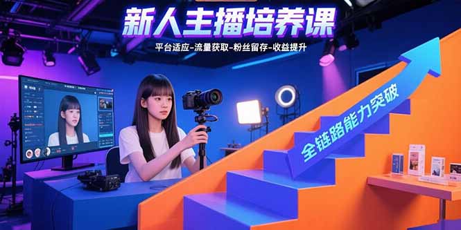新人主播培养课：平台适应-流量获取-粉丝留存-收益提升 全链路能力突破-送财鼠
