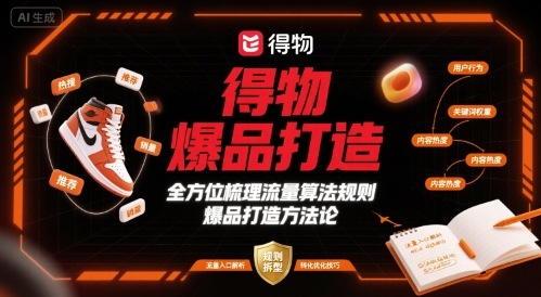得物爆品打造，全方位梳理得物流量算法规则爆品打造规则-送财鼠