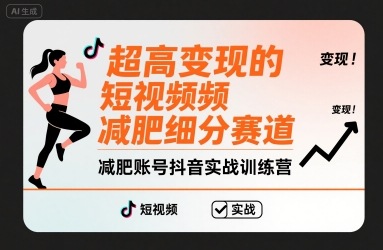 超高变现的短视频减肥细分赛道，减肥账号抖音实战训练营-送财鼠