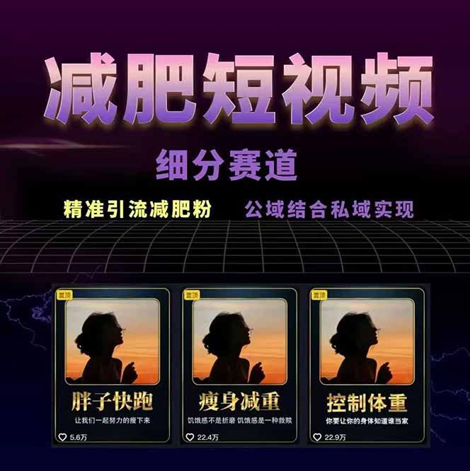 图片[1]-减肥短视频赛道运营课：素材准备-视频制作-引流变现全流程 (附素材-送财鼠
