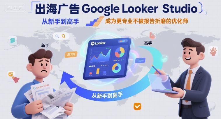 出海广告Google Looker Studio从新手到高手，成为更专业不被报告折磨的优化师-送财鼠