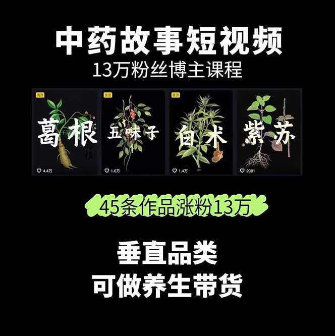 图片[2]-中药文化赛道：溯源故事开发，AI工具实战，平台运营，全方位解锁中医流量变现新路径-送财鼠