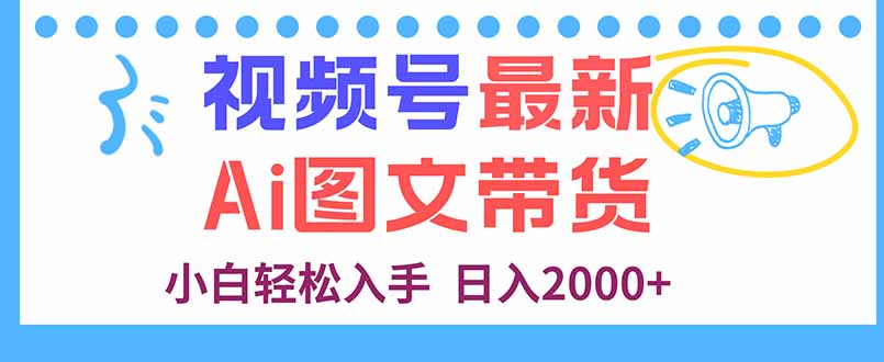 视频号最新AI图文带货，每天几分钟，小白轻松入手，日入2000+-送财鼠