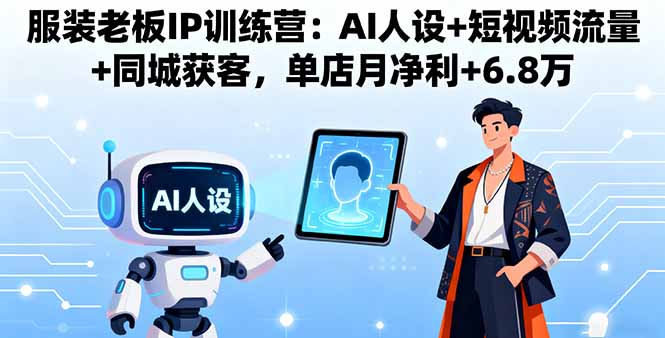 服装老板IP训练营：AI人设+短视频流量+同城获客，单店月净利+6.8万-送财鼠