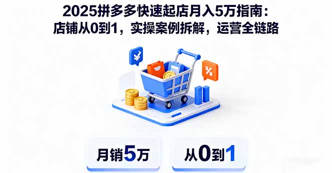 2025拼多多快速起店月入5万指南：店铺从0到1，实操案例拆解，运营全链路-送财鼠