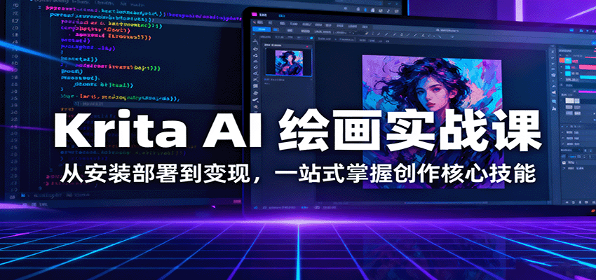 Krita AI 绘画实战课：从安装部署到变现，一站式掌握创作核心技能-送财鼠