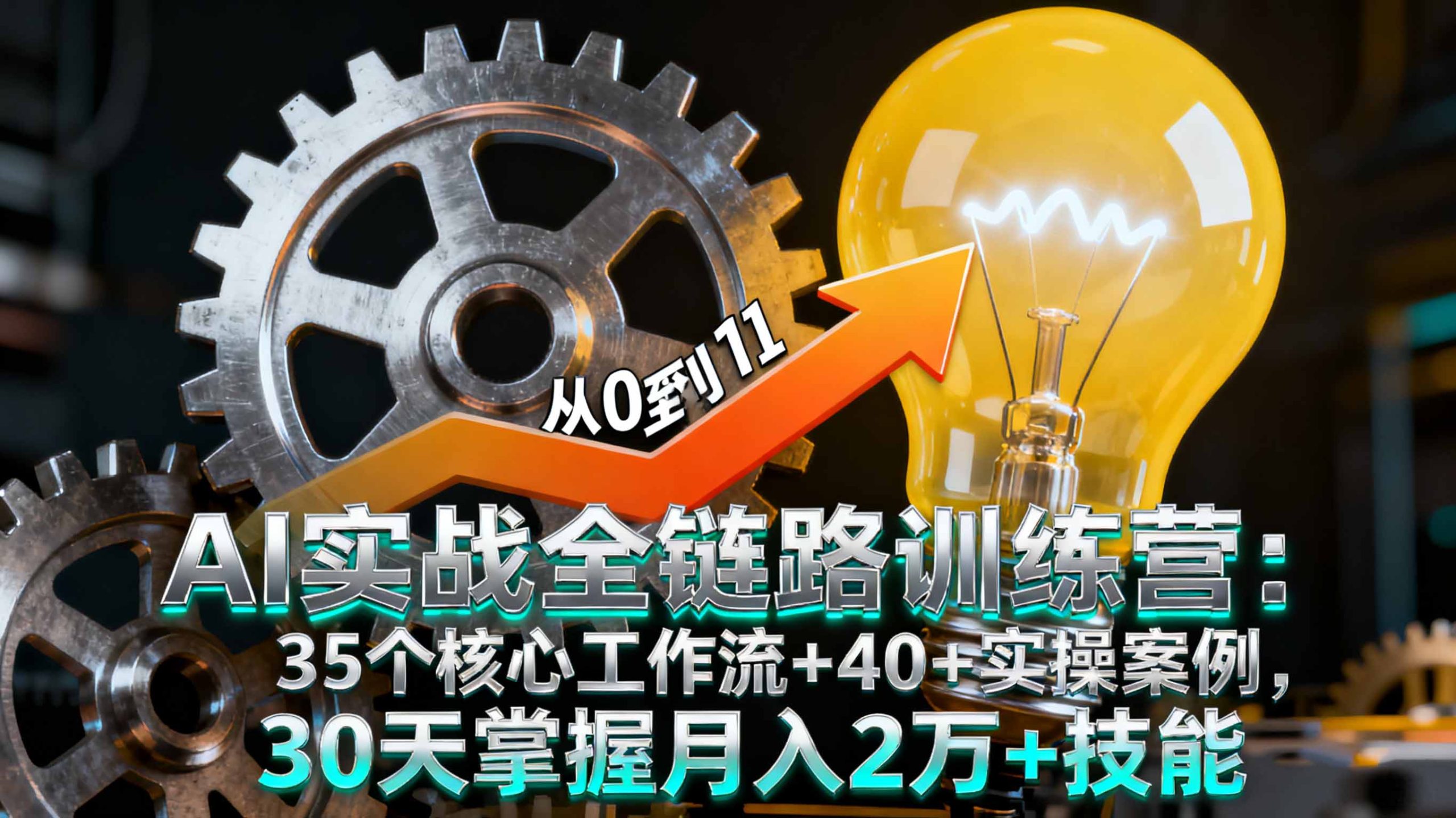 AI实战全链路训练营:35个核心工作流+40+实操案例,30天掌握月入2万+技能-送财鼠