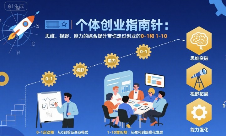个体创业指南针，思维、视野、能力的综合提升带你走过创业的0-1和1-10【音频】-送财鼠