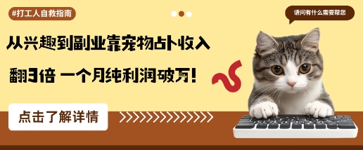 从兴趣到副业靠宠物占卜收入翻3倍一个月纯利润破W-送财鼠