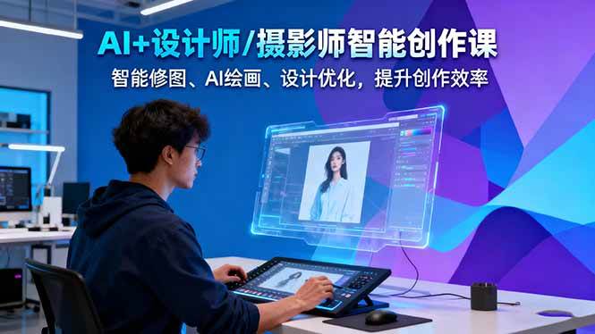 AI+设计师/摄影师智能创作课：智能修图、AI绘画、设计优化，提升创作效率-送财鼠