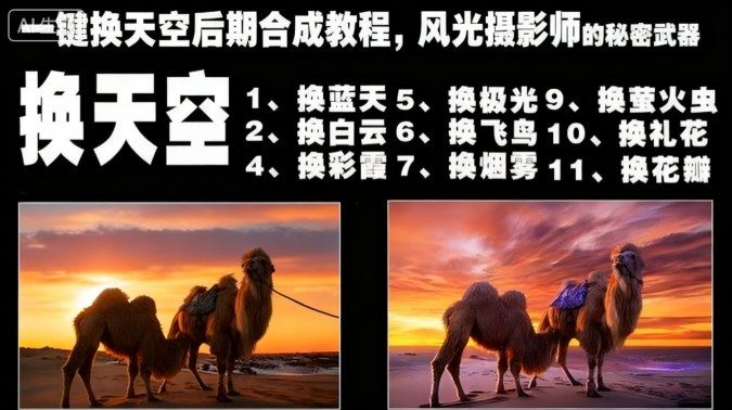 一键换天空后期合成教程，风光摄影师的秘密武器-送财鼠