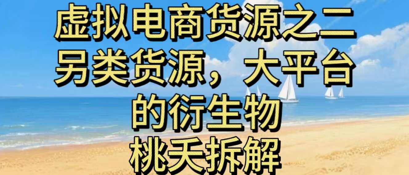 虚拟电商之二—另类的货源，大平台的衍生物-送财鼠