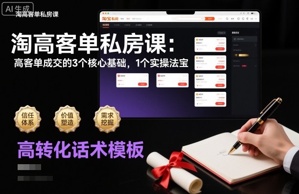 淘高客单私房课：高客单成交的3个核心基础，1个实操法宝-送财鼠