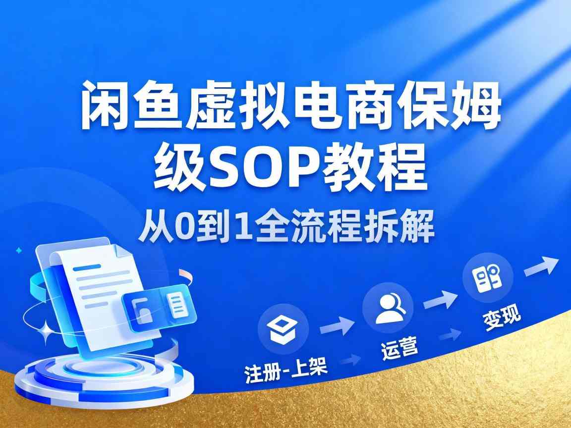闲鱼虚拟电商，月入轻松过1W，保姆级SOP教程-送财鼠