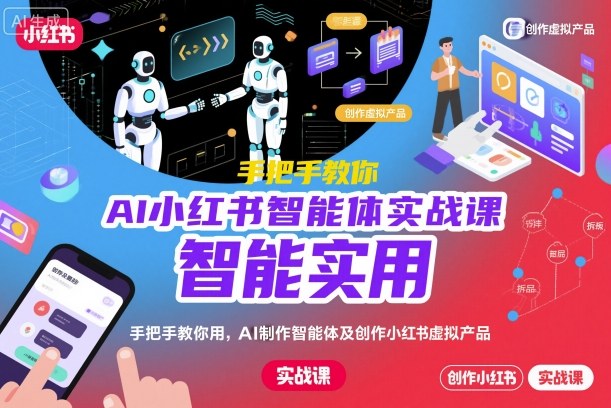 AI小红书智能体实战课，手把手教你用AI制作智能体及创作小红书虚拟产品，提效+内容商业化(更新)-送财鼠