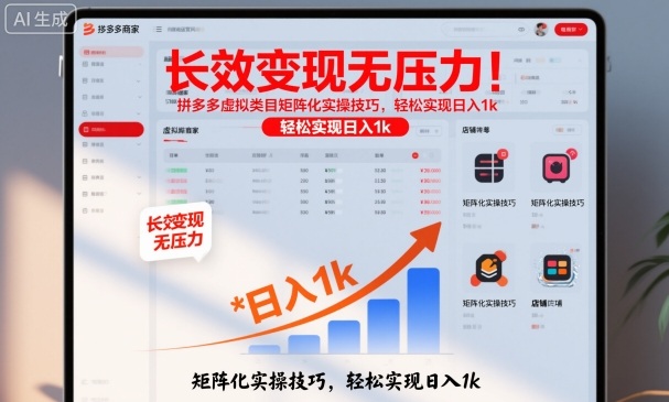 长效变现无压力！拼多多虚拟类目矩阵化实操技巧，轻松实现日入1k【揭秘】-送财鼠