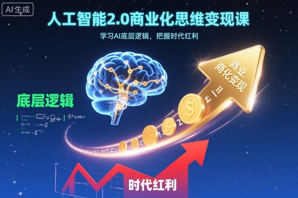 人工智能2.0商业化思维变现课，学习AI底层逻辑，把握时代红利-送财鼠